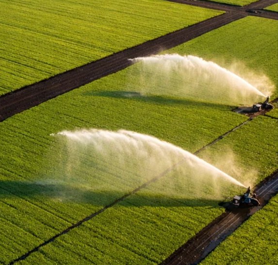 Sistema de riego en rancho de producción de pasto San Agustín México